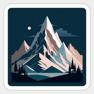 Vintage mountain t-shirt Sticker